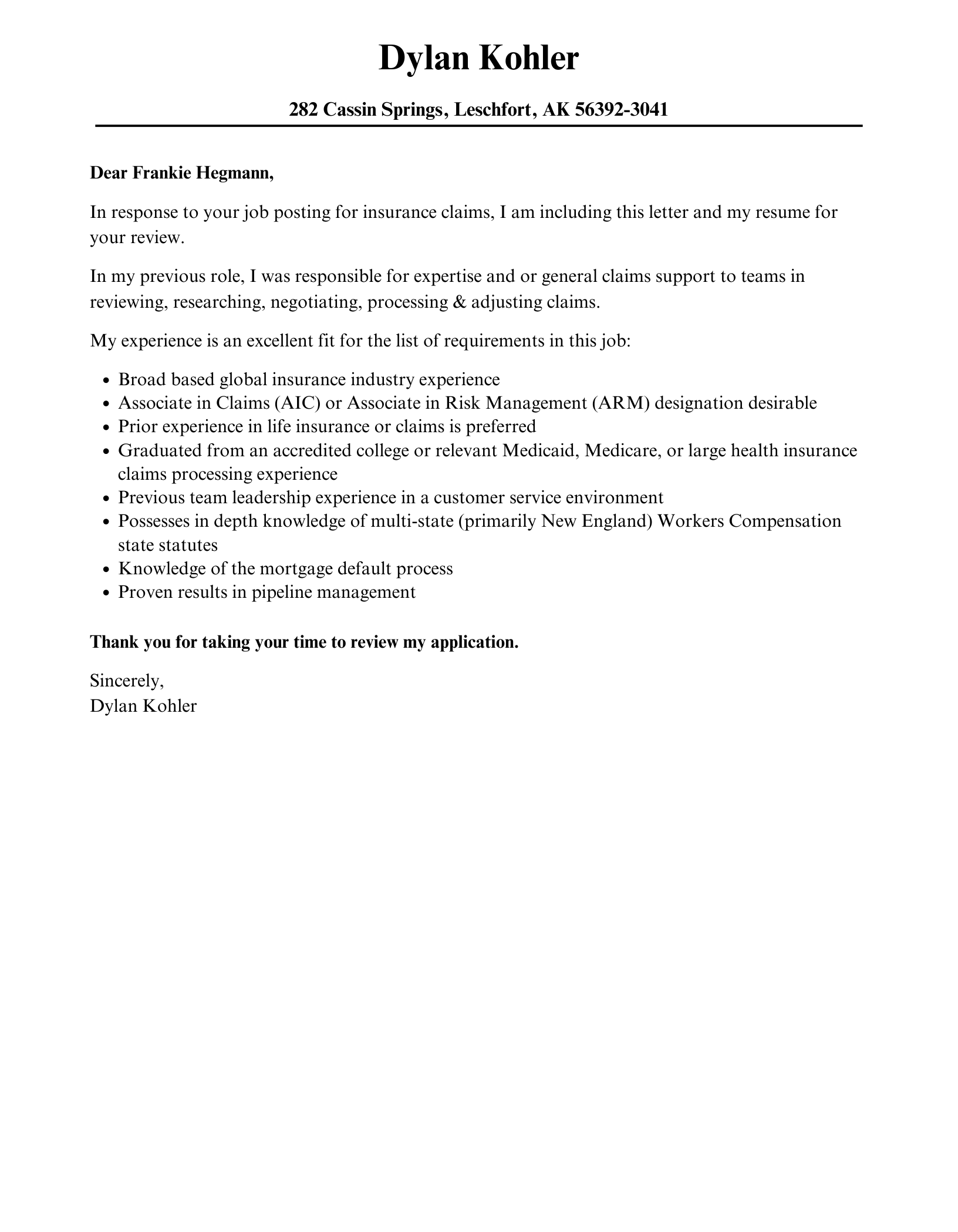 You are currently viewing 2024 Powerful Insurance Claims Cover Letter Examples That Get Results