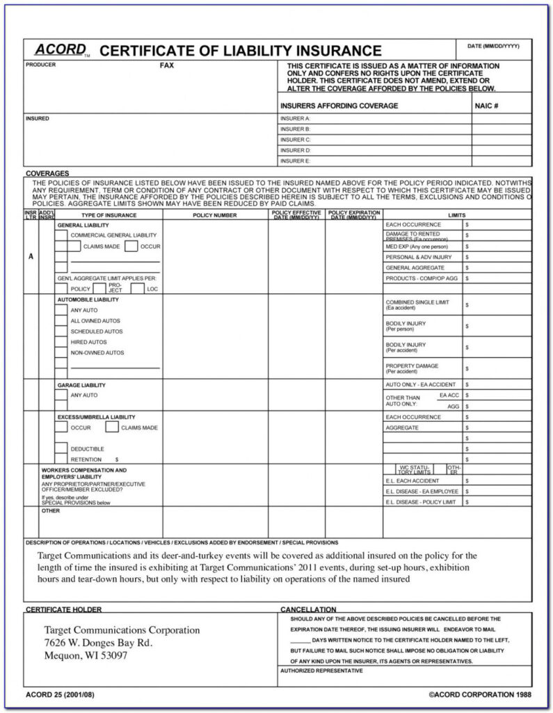 acord certificate of insurance template, acord certificate of property insurance fillable, acord certificate of insurance form, certificate of liability insurance template acord