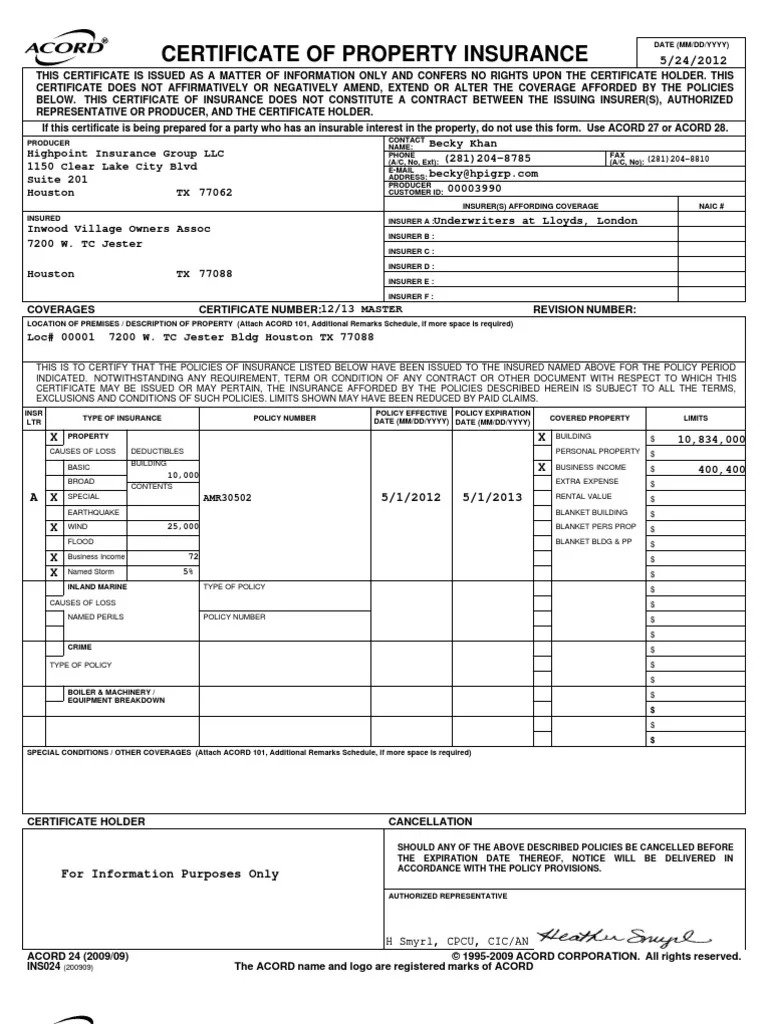 acord certificate of insurance template, acord certificate of property insurance fillable, acord certificate of insurance form, certificate of liability insurance template acord