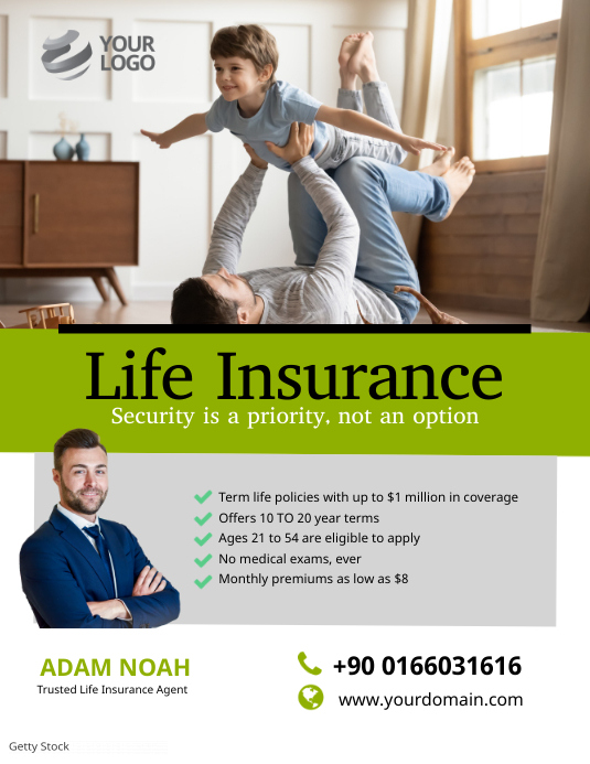 insurance broker flyer, life insurance broker flyer, insurance brokerage flyer