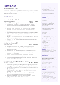 Read more about the article Health Insurance Agent Resume Sample (2024 Free Format Madness)