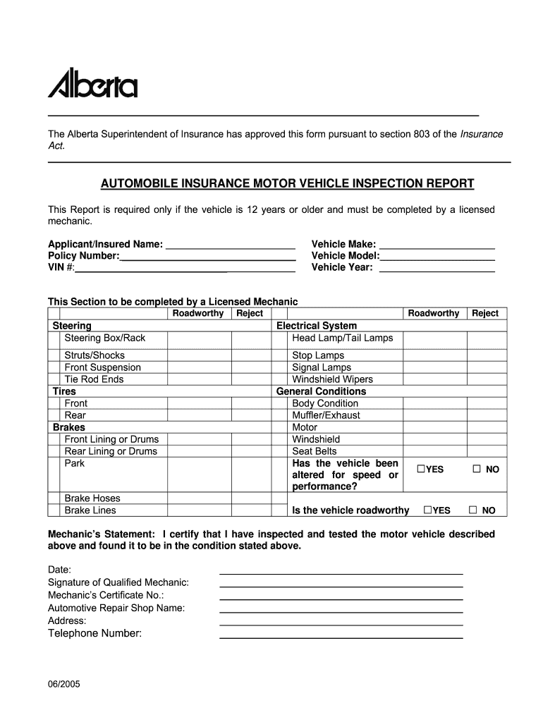 Read more about the article Automobile Insurance Inspection Report Alberta (Free 2024 Official Form)