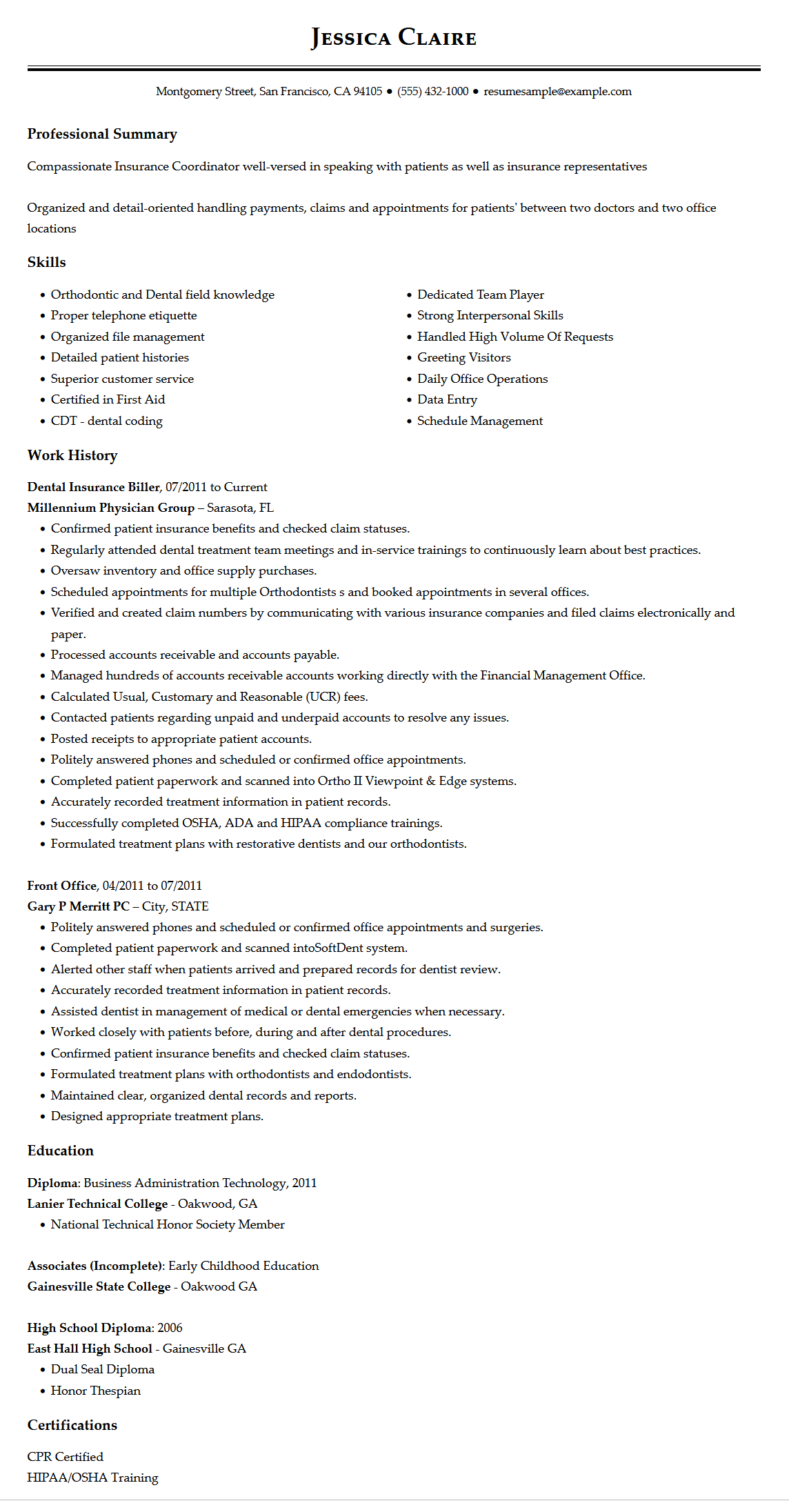 You are currently viewing Free Dental Insurance Billing Resume Sample (Cracking 2024 Code)