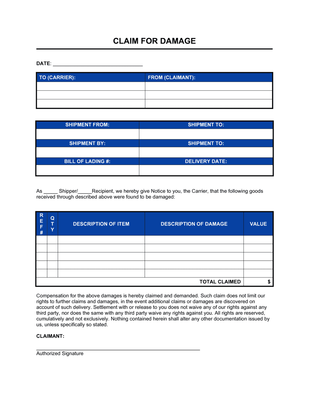 Read more about the article Get Your 2024 Free Damage Claim Report Form Template Today!